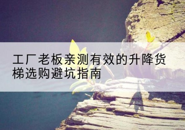 佛坪升降货梯怎么选-工厂老板亲测有效的升降货梯选购避坑指南